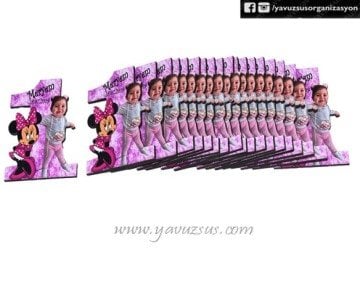 Uv Baskılı Minnie Doğumgünü Süsü(6*7,5cm)
