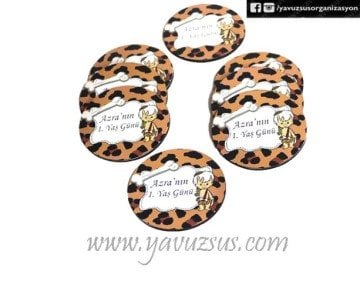 Uv Basklı Yuvarlak Taş Devri Ahşap Süs(6*6cm)