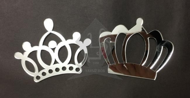 10 cm Pleksi kral&kralıçe taç (2mm) KRALICE