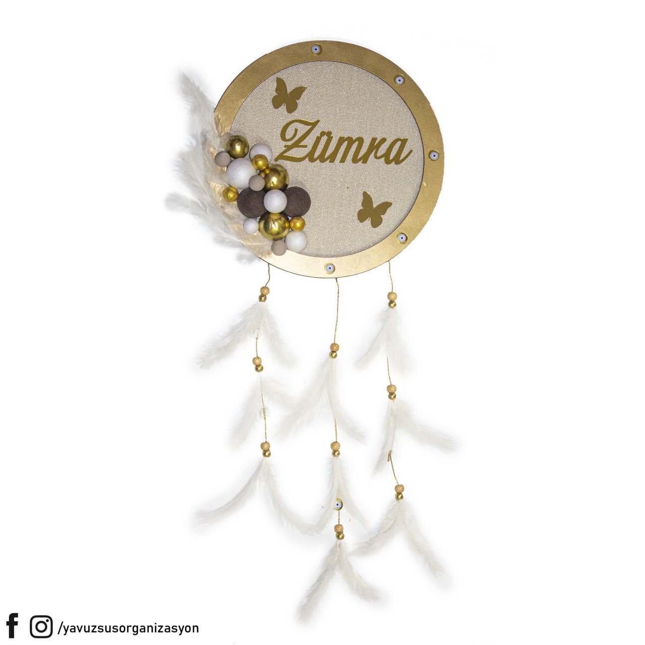 Kumaşlı Nazar Dekorlu Toplu Bebek Odası Kapı Süsü