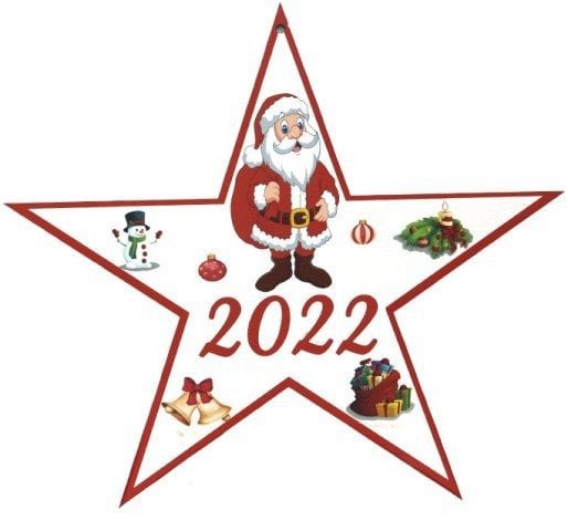 Yıldız Şeklinde Yılbaşı Ahşap Süs(55*49cm)