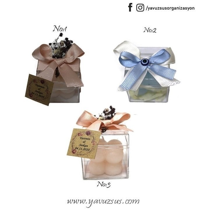 Kutu İçerisinde Süslü Bubble Mum(20 adet)