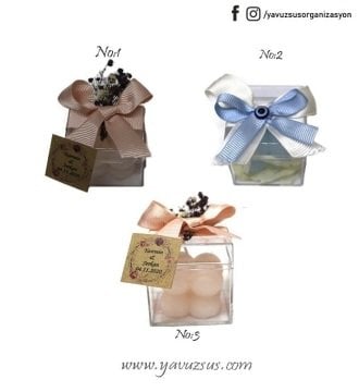 Kutu İçerisinde Süslü Bubble Mum(20 adet)