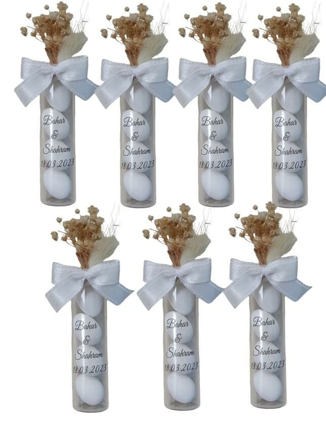 Şekerli Süslü Deney Tüpü Hediyelik Şişe(20 Adet)