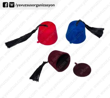 Flok kapaklı fes KIRMIZI