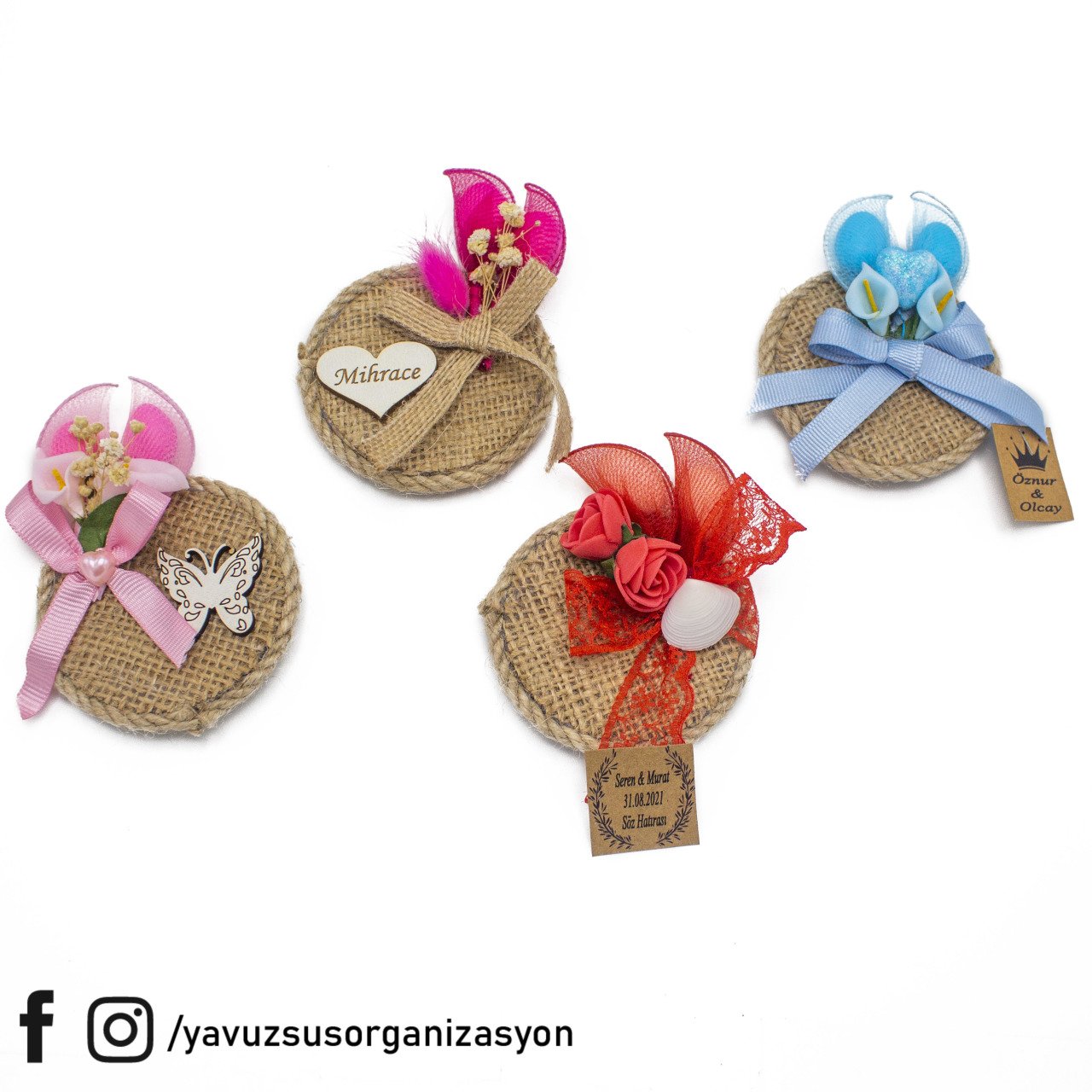 Raketli Yuvarlak Mıknaıslı Çuval Süs (7,5cm)(20ad)