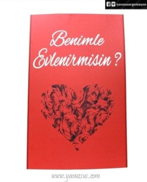 Benimle Evlenir misin? Ahşap Pano(50*70cm)