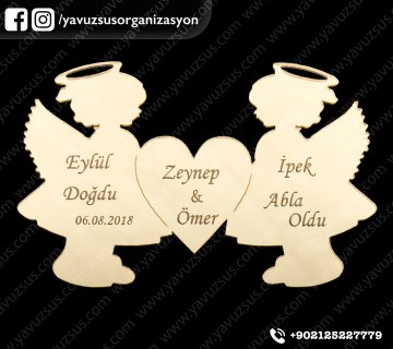 2 melekli kalpli  pleksi (6,5*10cm) GUMUS ERKEK