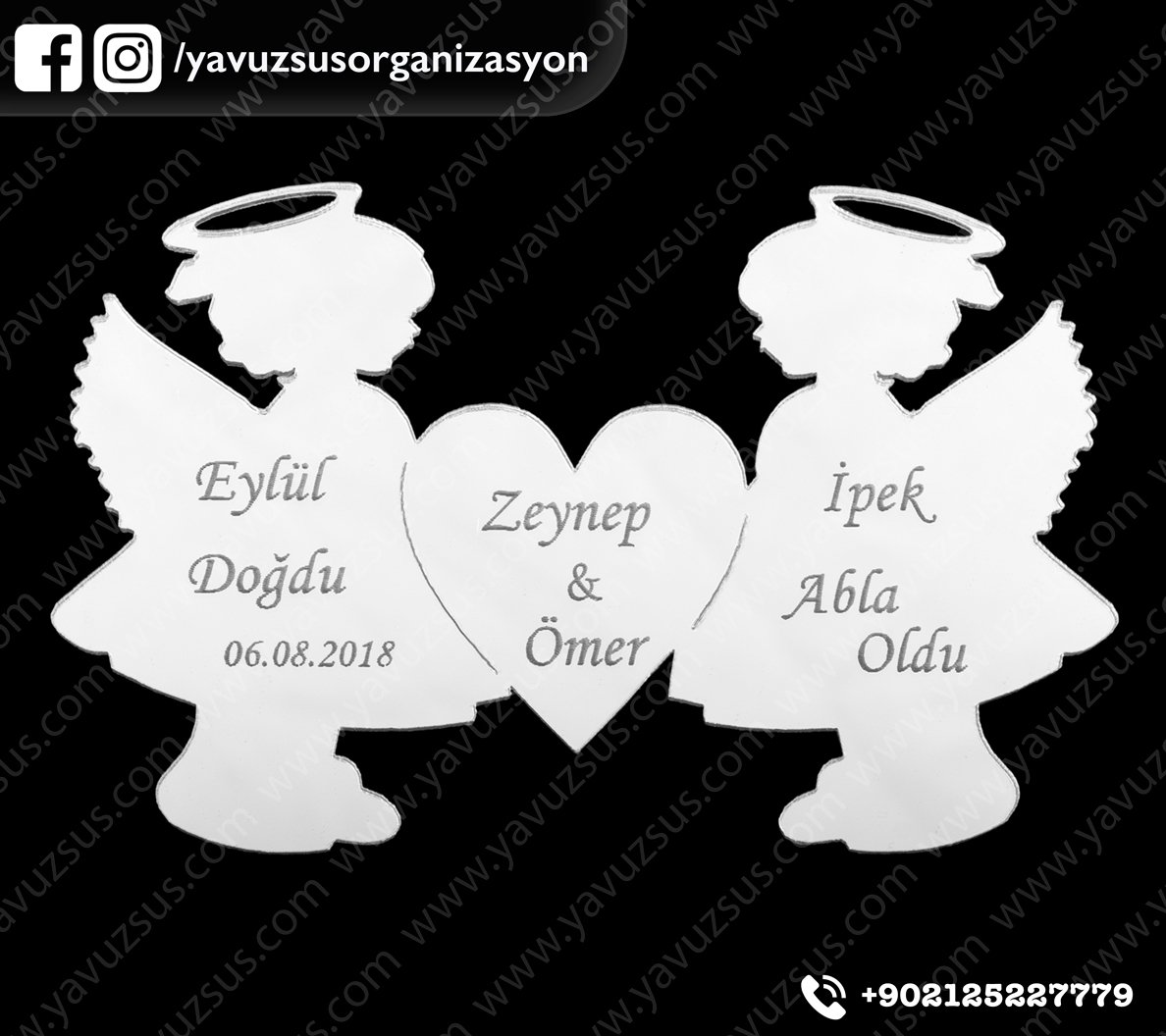 2 melekli kalpli  pleksi (6,5*10cm) GUMUS KIZ