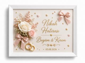 Dikdörtgen baskılı mıknatıslı nikah çerçeve modelleri