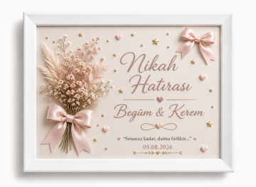 Dikdörtgen baskılı mıknatıslı nikah çerçeve modelleri