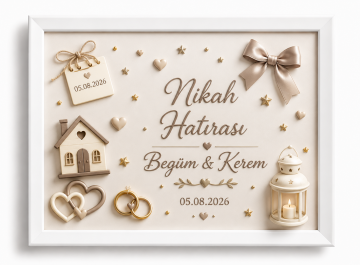 Dikdörtgen baskılı mıknatıslı nikah çerçeve modelleri