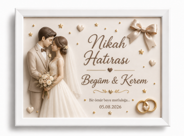 Dikdörtgen baskılı mıknatıslı nikah çerçeve modelleri