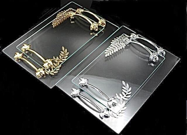 ŞEFFAF Dikdörtgen yapraklı tepsi seti