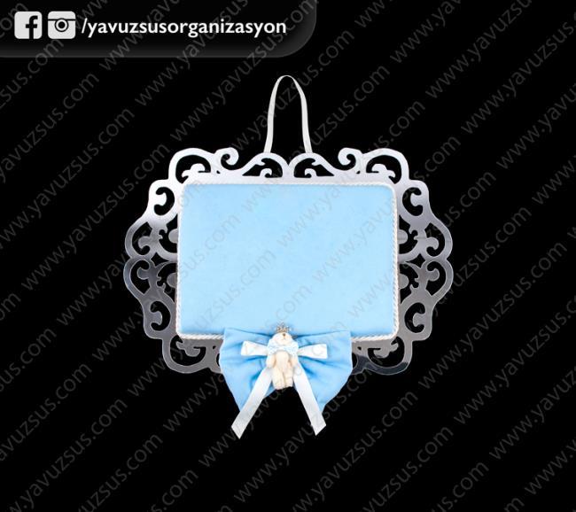 kare süssüz ayıcıklı kapı süsü MAVI