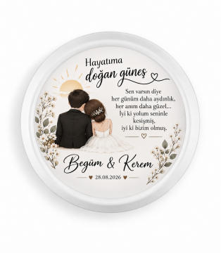 Yuvarlak baskılı mıknatıslı nikah  çerçeve modelleri