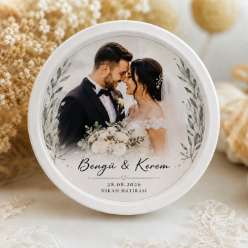 Yuvarlak baskılı mıknatıslı nikah  çerçeve modelleri