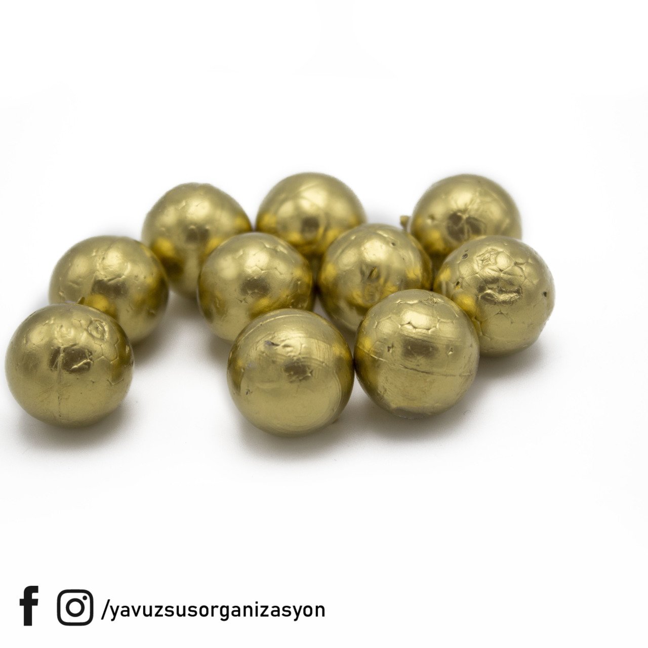 2 cm Altın Gümüş Strafor Top (10 Adet) ALTIN