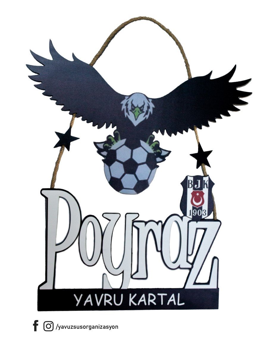 Siyah Beyaz Taraftar Kapı Süsü