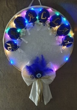 Işıklı Yuvarlak Maşallah kapı süsü