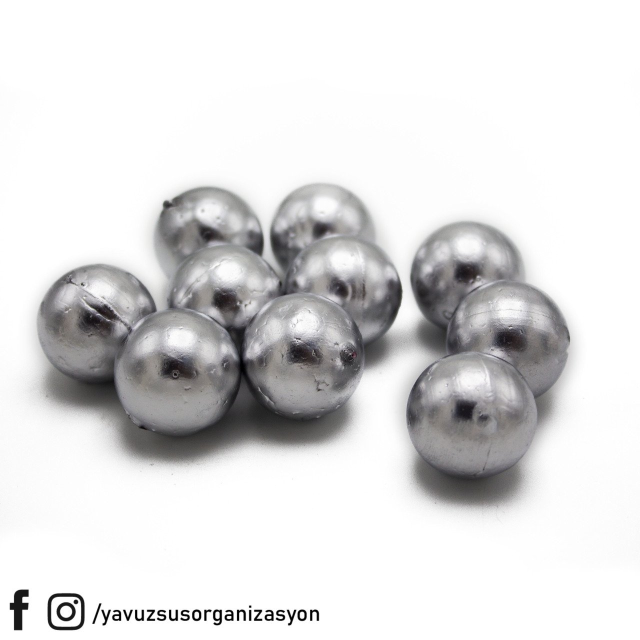 3 cm Altın Gümüş Strafor Top (10 adet) GUMUS