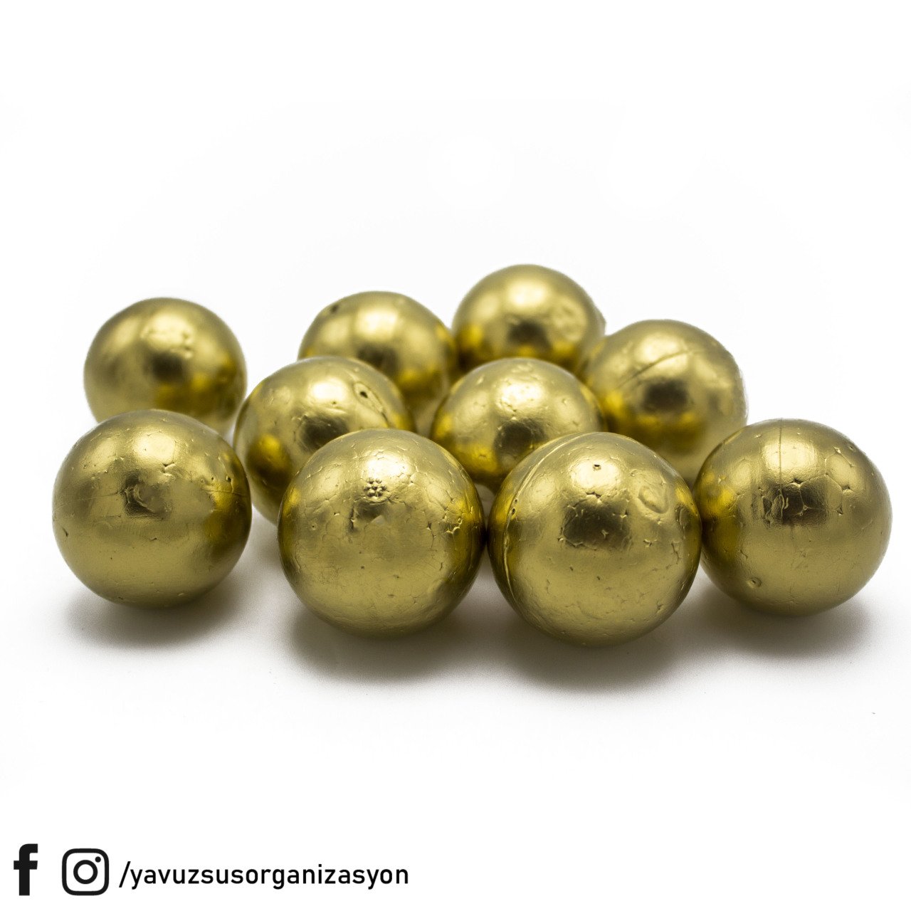 4 cm Altın Gümüş Strafor Top (10 adet) ALTIN
