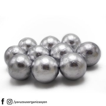 4 cm Altın Gümüş Strafor Top (10 adet) GUMUS