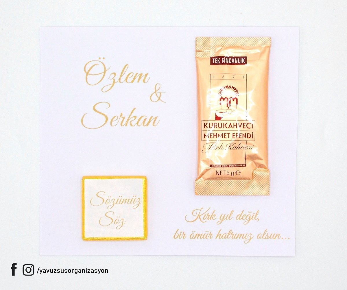 Kahve & Çikolata Dekorlu Nikah Hediyeliği (20 Ad.)