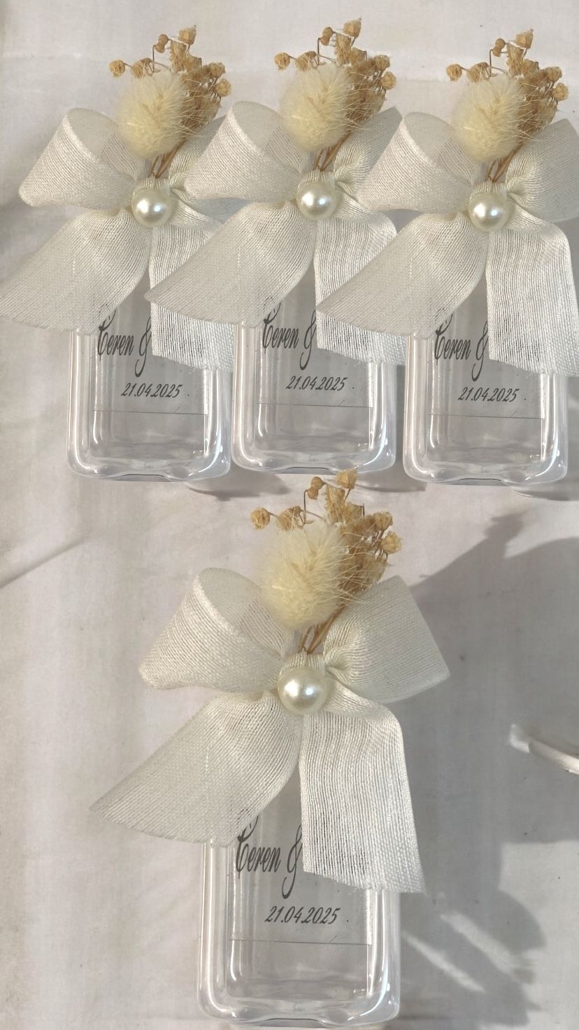 Süslü Dikdörtgen Pvc Şişe  Hediyelik(20 adet)