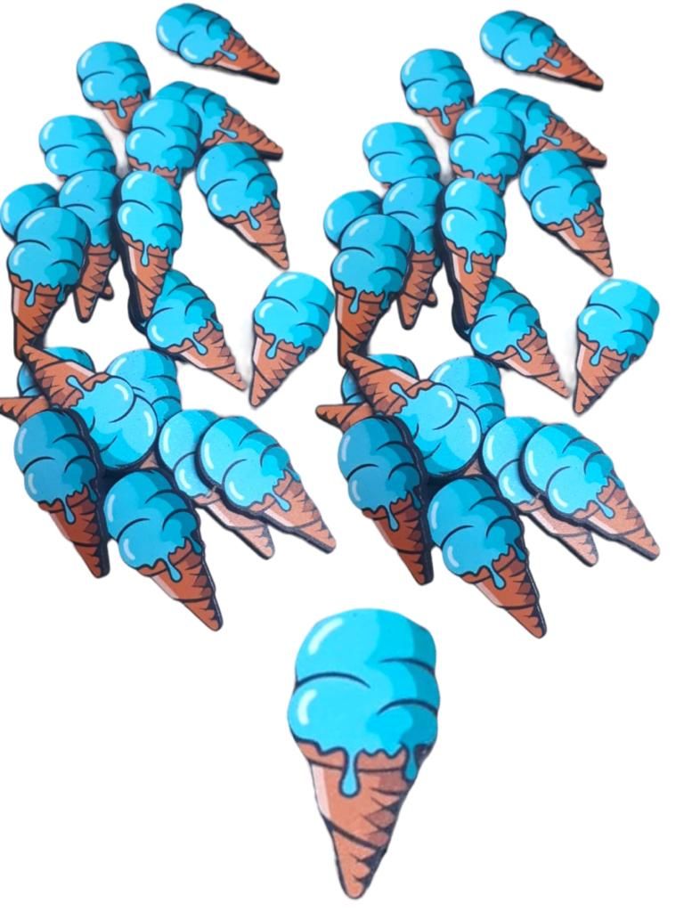 Ahşap Üzeri Uv Baskı Küçük Dondurma Figürü& obje