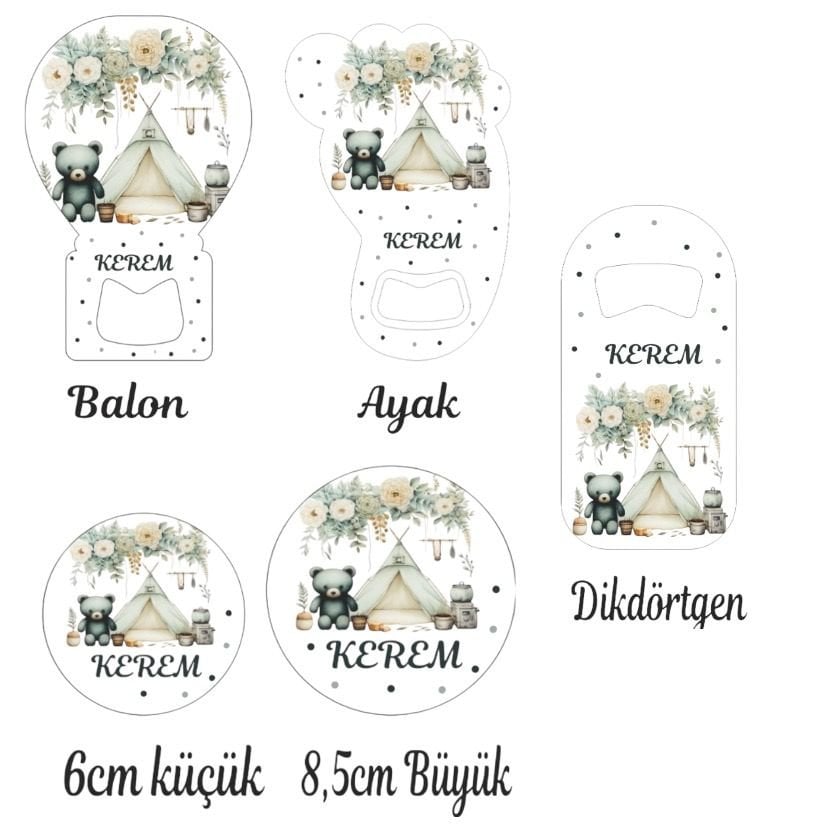 Gri Ayıcık Dekorlu Açacak