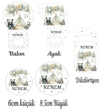Gri Ayıcık Dekorlu Açacak