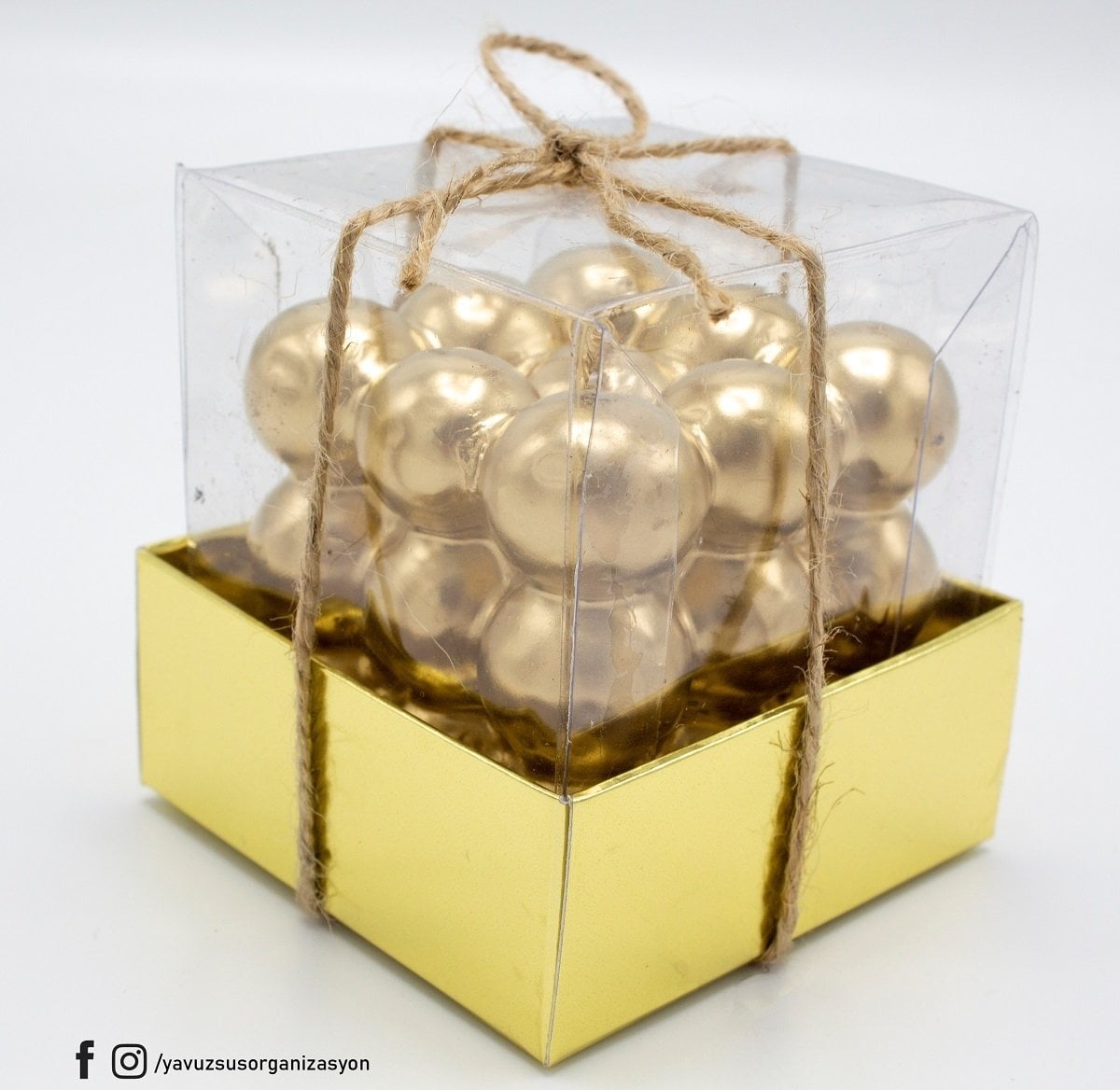 Bubble Kutuda Mum(top dekor mum) ALTIN