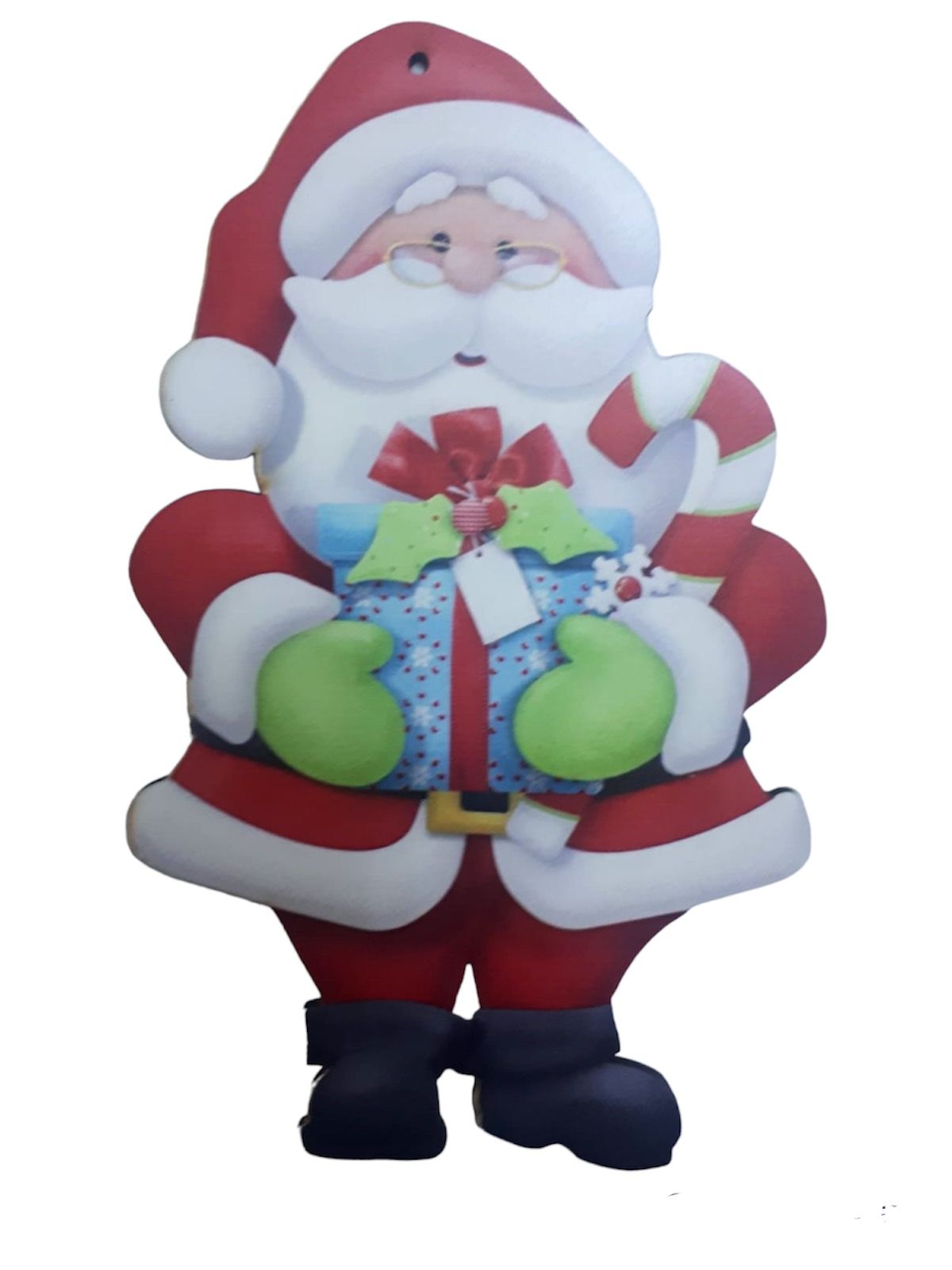 Ahşap Yılbaşı Noel Baba Büyük Ağaç Süsü (20x12cm)