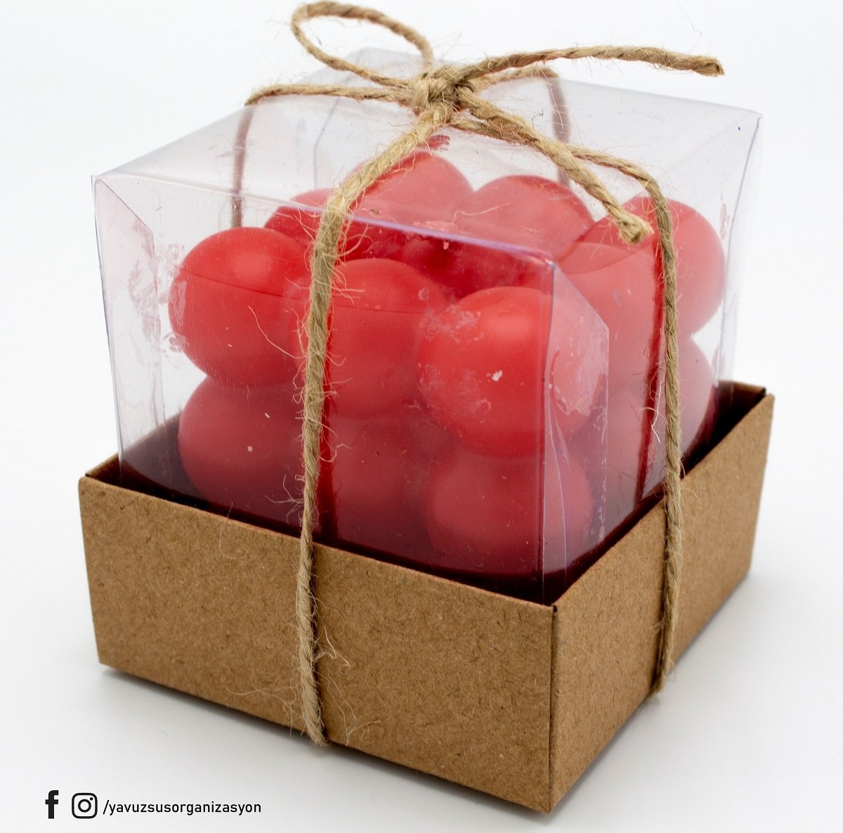 Bubble Kutuda Mum(top dekor mum) KIRMIZI
