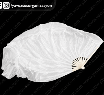 Büyük Renkli Dans Yelpazesi 70x190cm BEYAZ