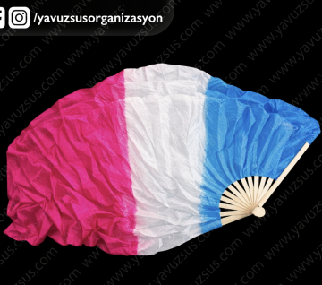 Büyük Renkli Dans Yelpazesi 70x190cm BEYAZ