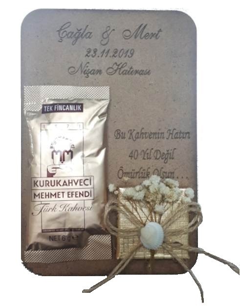 Ahşap Kahve ve Çikolatalı Hazır Nik.Şekeri(20 ad)