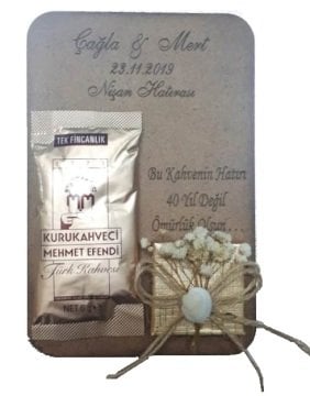 Ahşap Kahve ve Çikolatalı Hazır Nik.Şekeri(20 ad)