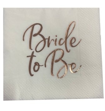 Roze Yaldızlı Bride Peçete(16 adet)
