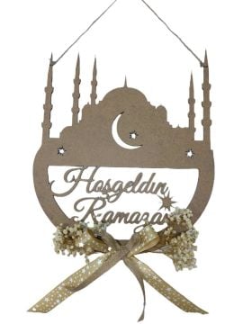 Ramazan Dekorlu Süslü Ahşap Kapı Süsü
