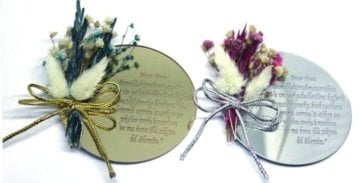 Dualı yuvarlak çiçekli  pleksi nik.şekeri(20 ad)