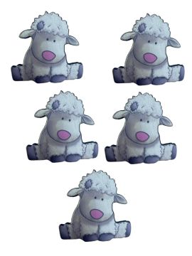 Ahşap Üzeri Uv Baskılı Kuzu(4,5cm)