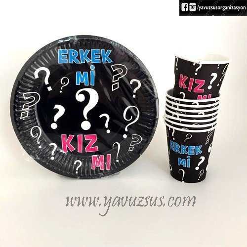 Cinsiyet Belirleme Tabak & Bardak Seti(8 li)