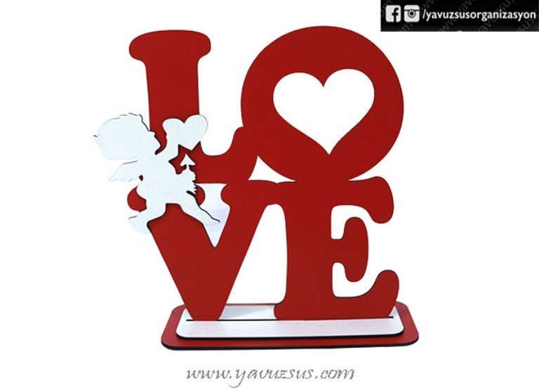 Ahşap Ayakta Love Dekor(25*25cm)