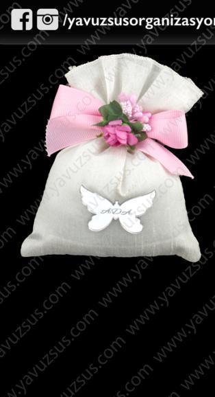 Şantuk kumaş grogren kurd. çiçekli lavanta kesesi MAVI