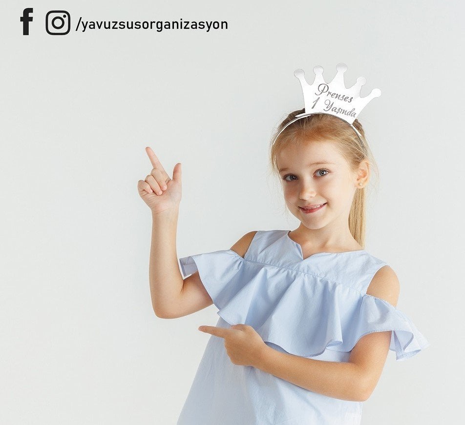 Prenses 1 Yaş  Pleksi Taç