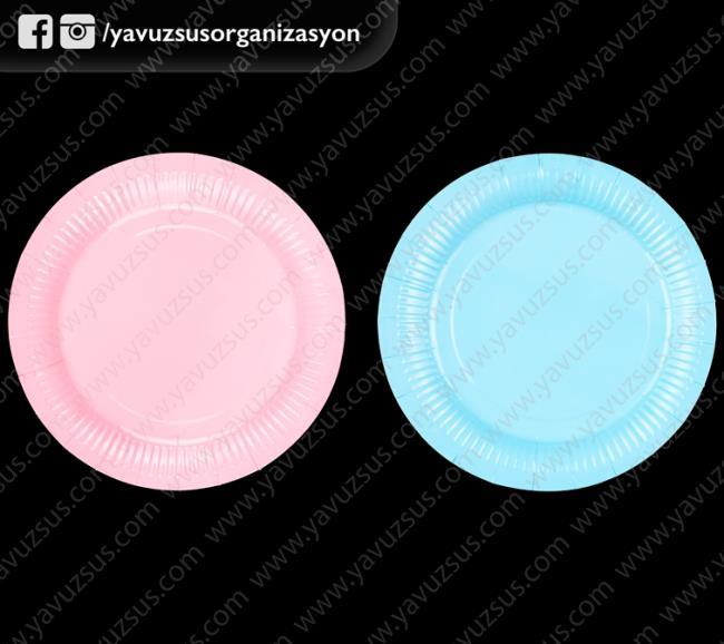 Kağıt düz tabak(8 ad) KIRMIZI