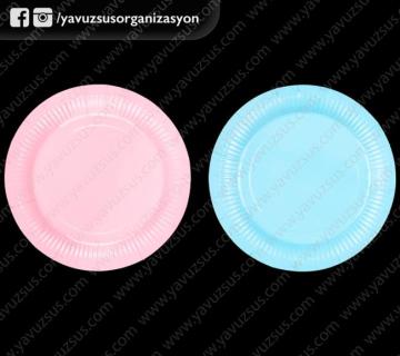 Kağıt düz tabak(8 ad) KIRMIZI