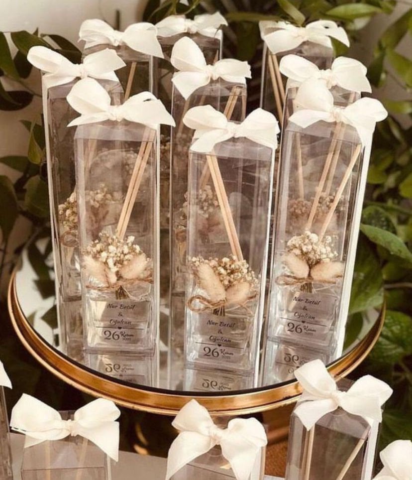 Bambu Şişelli Kutuda Süslü Hediyelik(20 Adet)